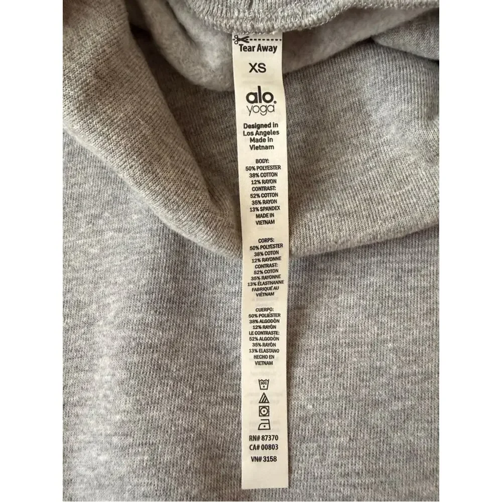ALO Yoga Heather Gray Funnel neck Pullover sweatshirt size XS